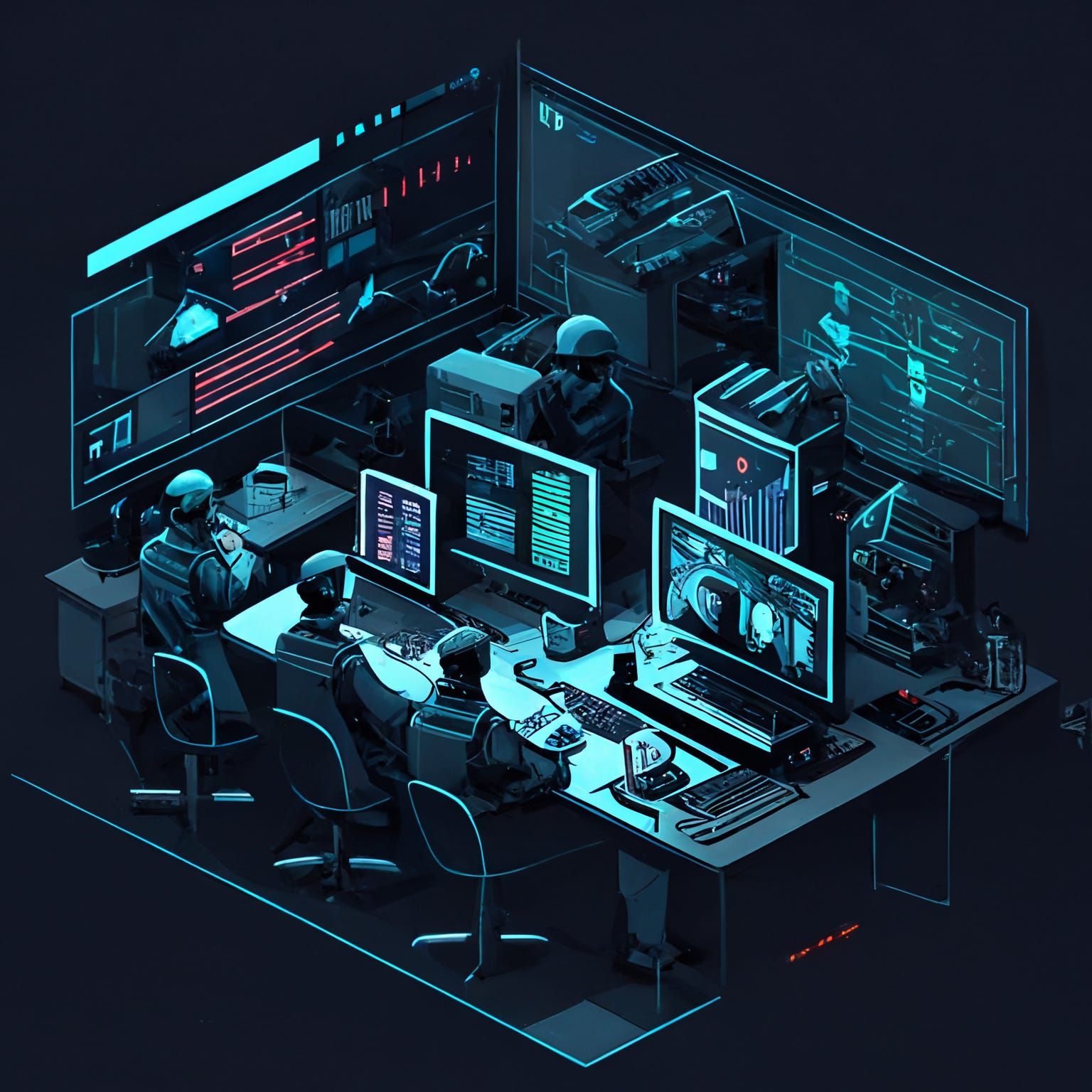 SOC security analysts monitoring systems in a Security Operations Center.