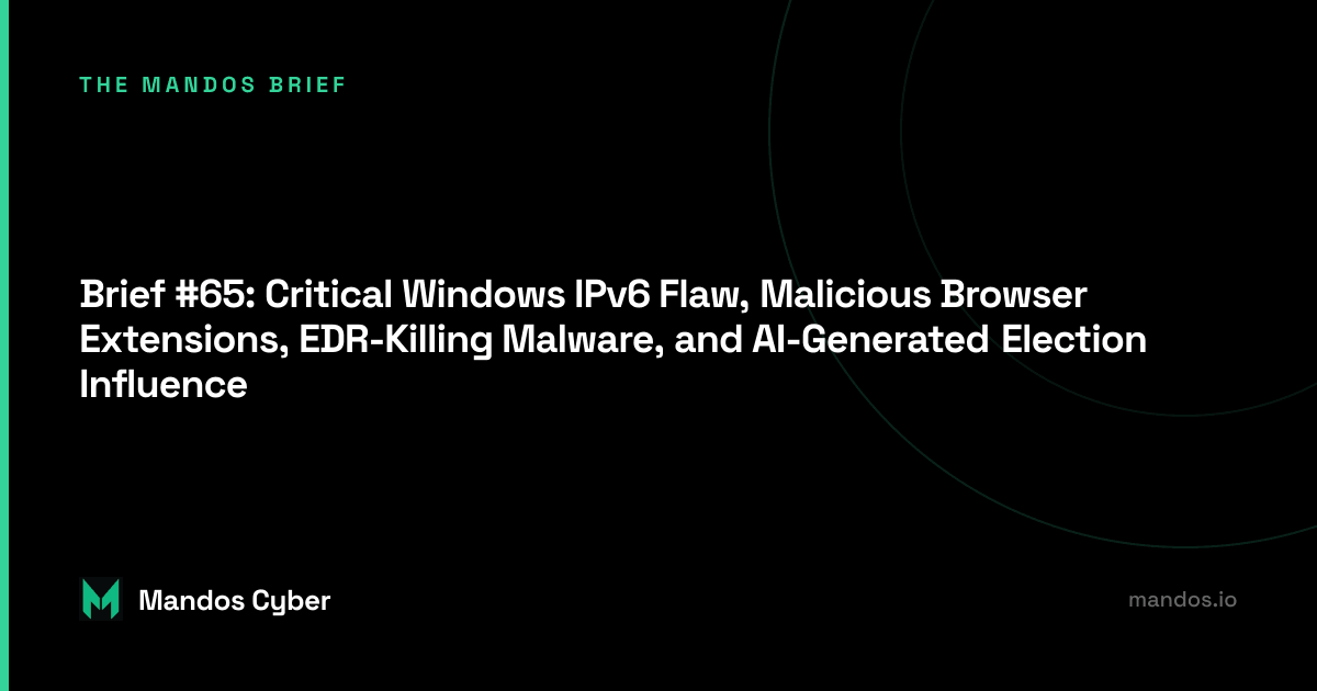 mandos brief newsletter for cybersecurity professionals for week 33 of 2024