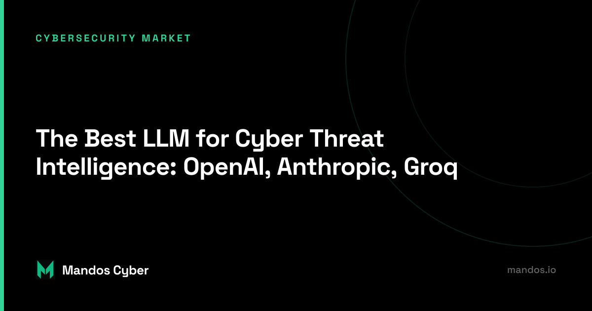 boost your cyber threat intelligence with the right llm and AI service nikoloz kokhreidze mandos