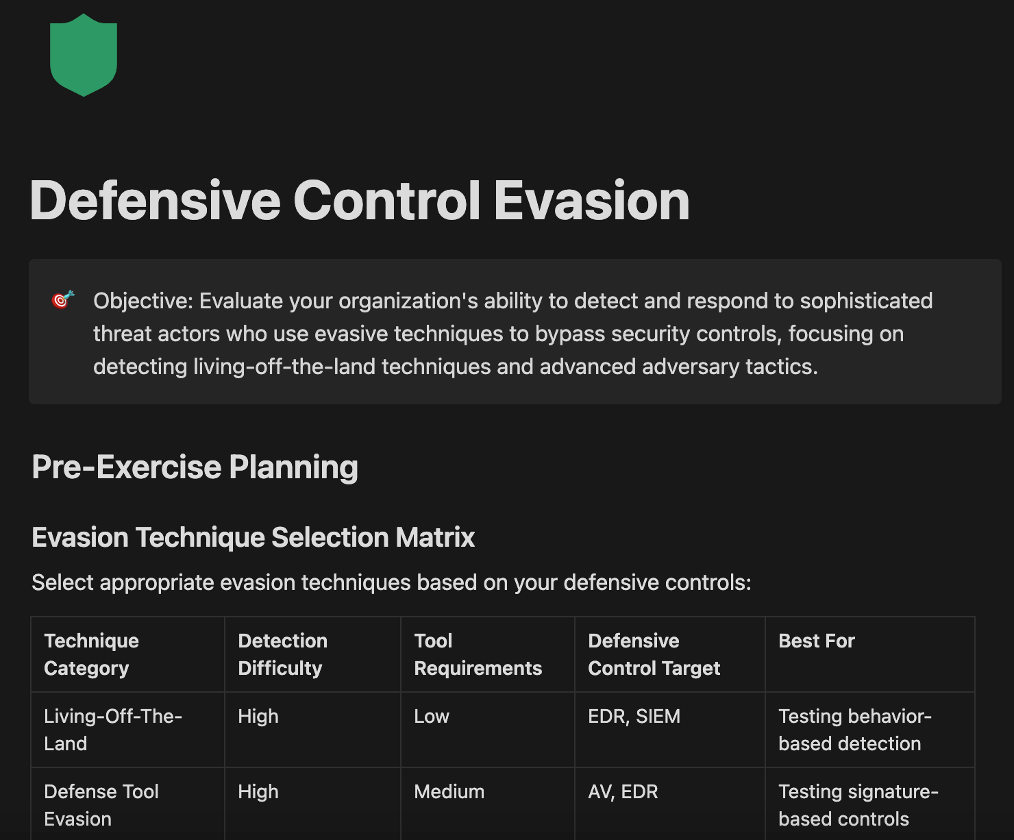 Defensive Control Evasion